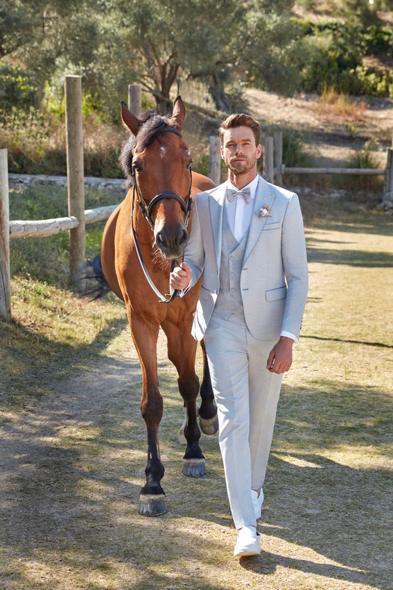 Costume bohème chic couleur bleu ciel