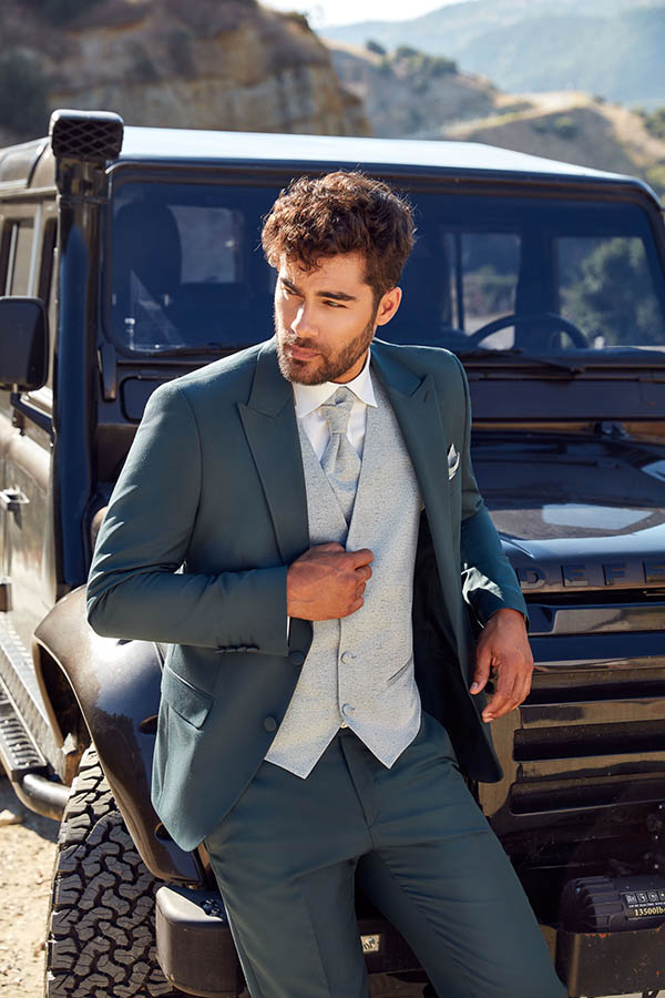 Costume homme vert canard