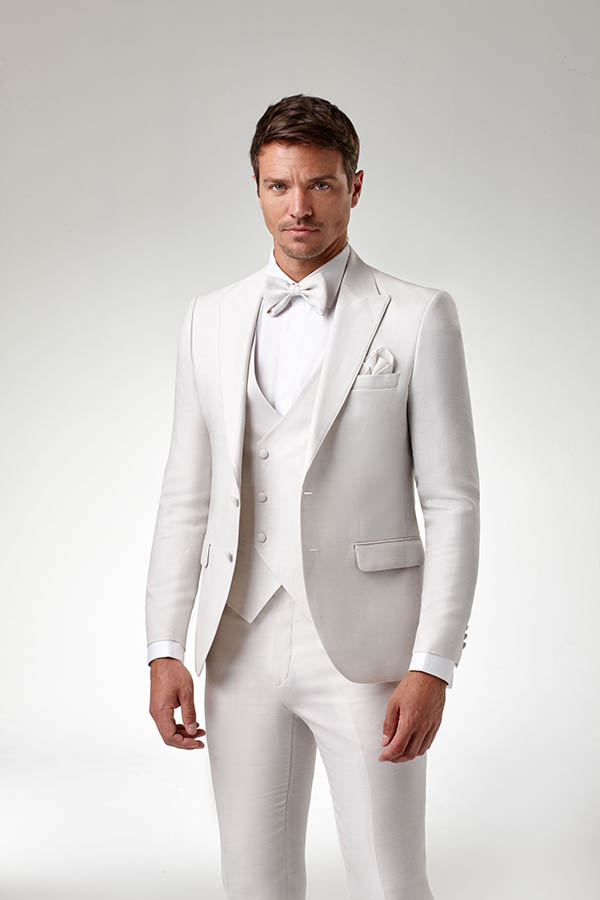 Costume de mariage ivoir gilet croisé