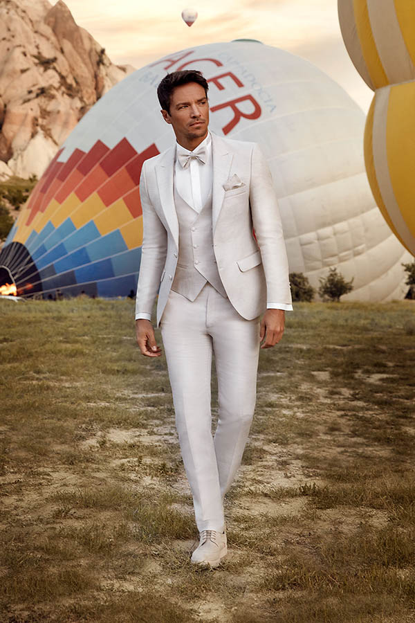 Costume homme bohème gris perle
