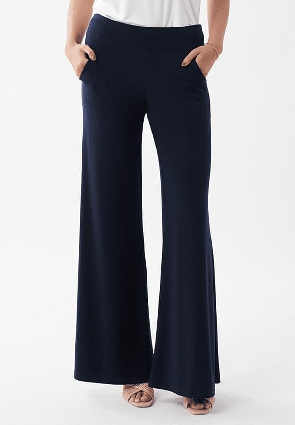 Photo pantalon trompette bleu marine