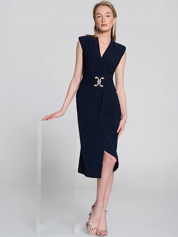 Robe fourreau courte marine
