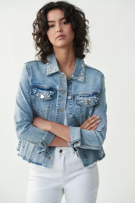 Photo veste en jean femme